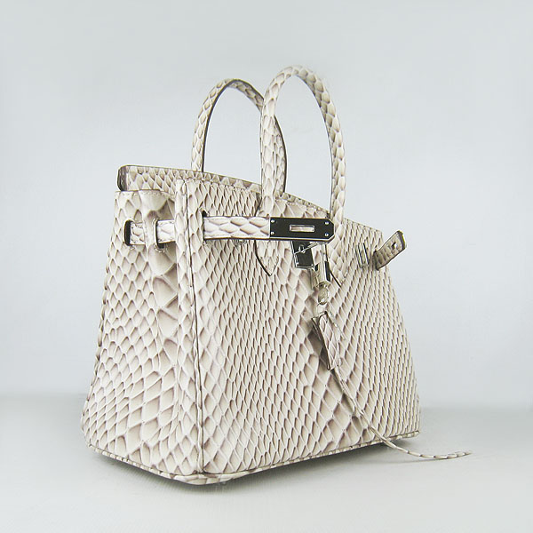 Replica Hermes Birkin 30CM Fish Veins Leather Bag Cream 6088 On Sale